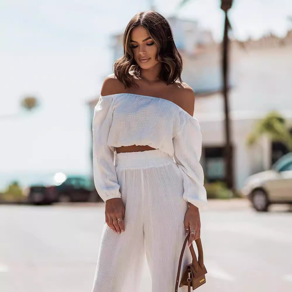 Off-Shoulder Tweedelige Set