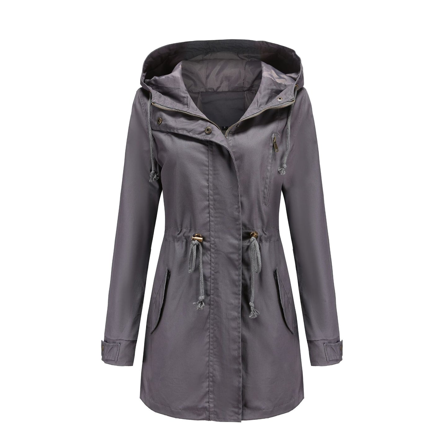 Lichtgewicht trench jacket met capuchon