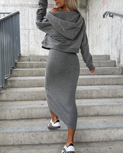 Comfy hoodie en jurk 2-delig