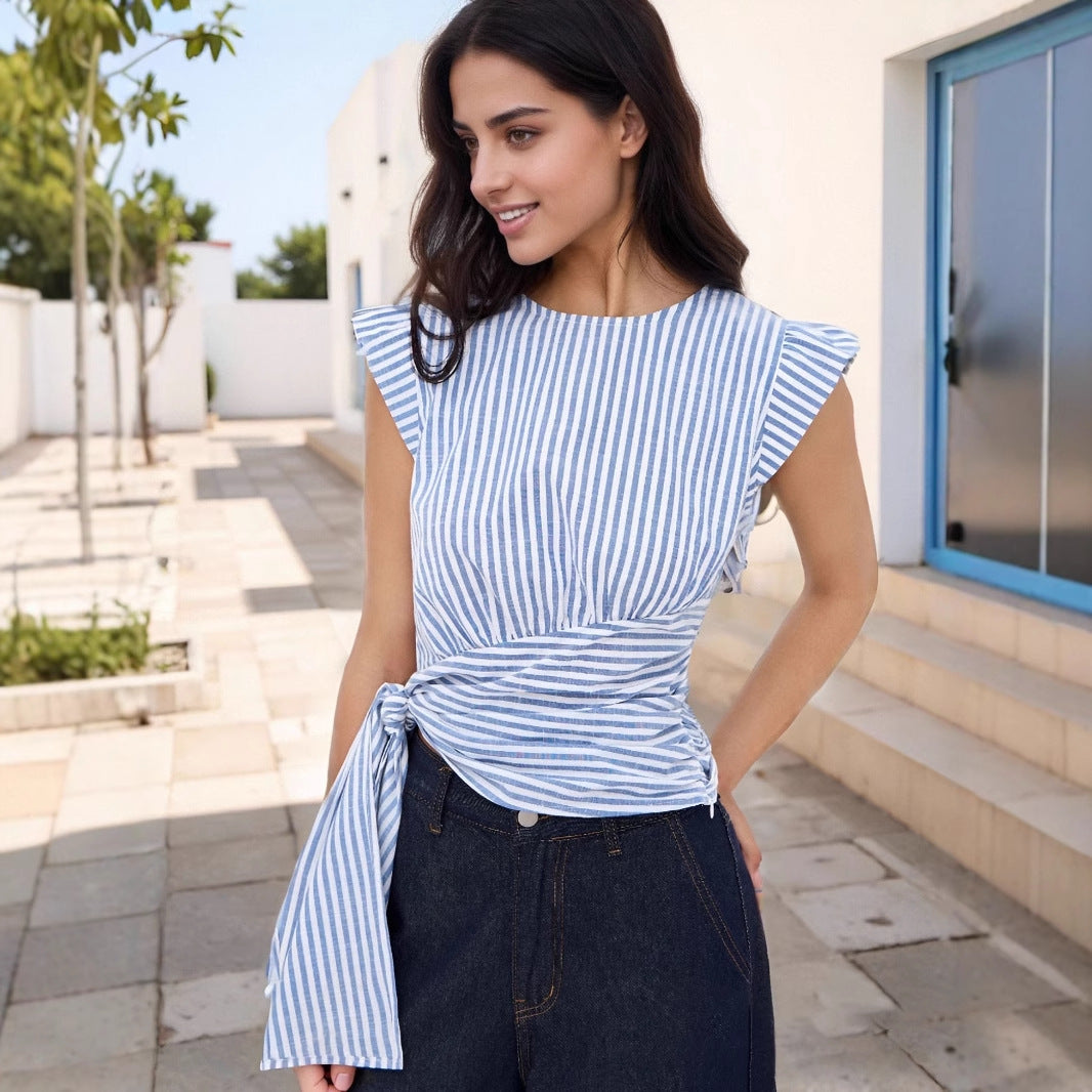 Blouse-Inspired Striped Top