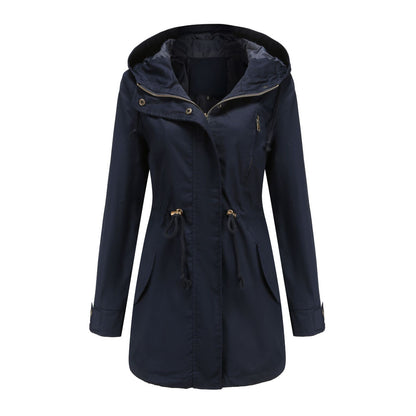 Lichtgewicht trench jacket met capuchon