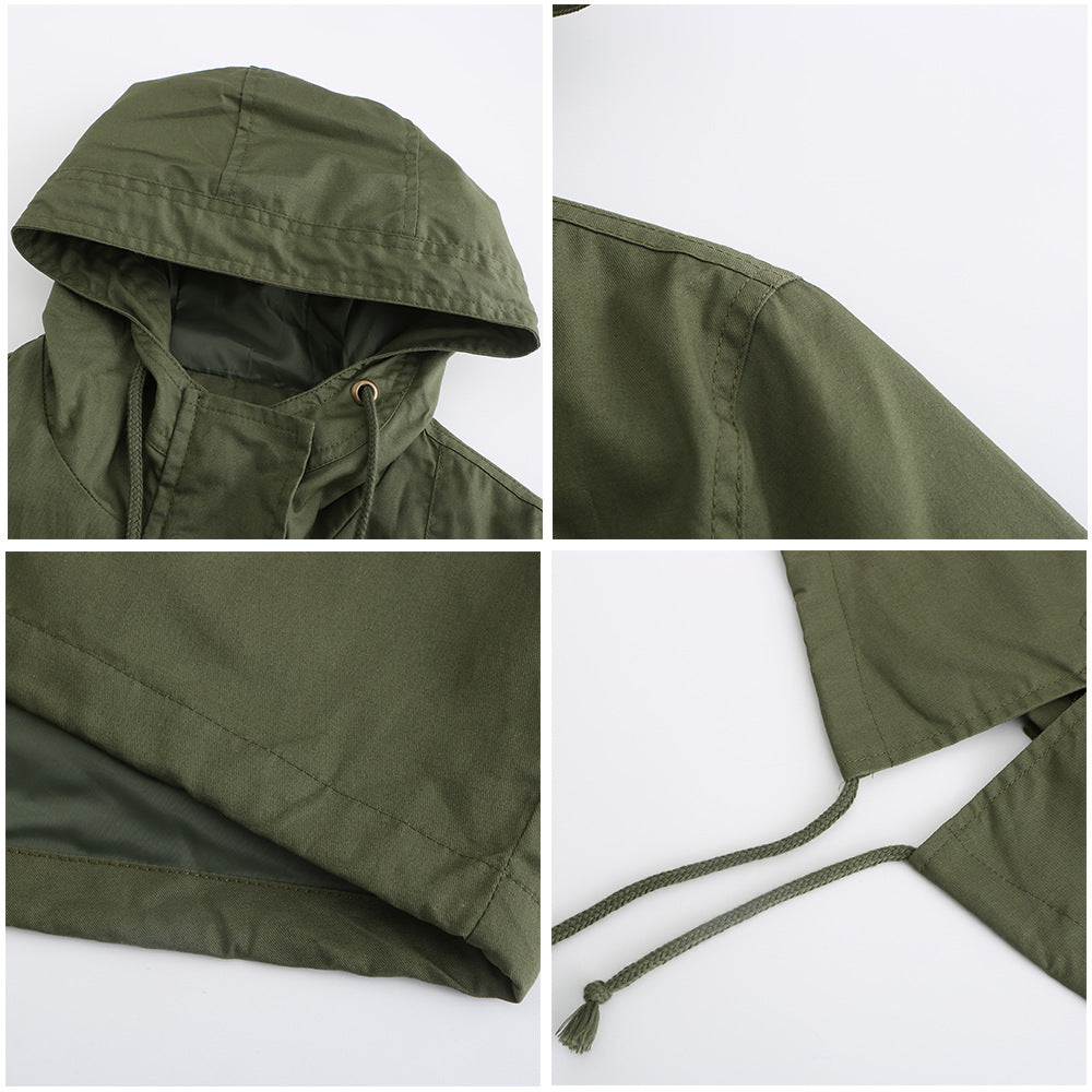 Lichtgewicht trench jacket met capuchon