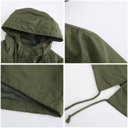 Lichtgewicht trench jacket met capuchon