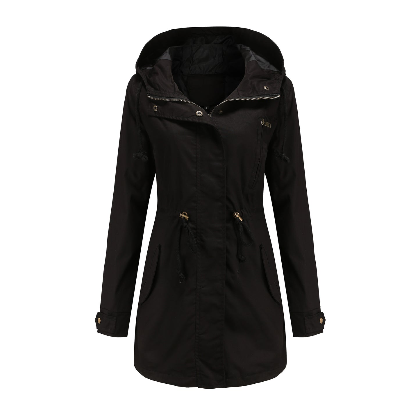 Lichtgewicht trench jacket met capuchon