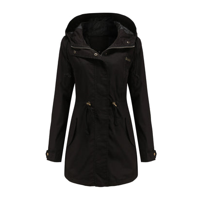 Lichtgewicht trench jacket met capuchon