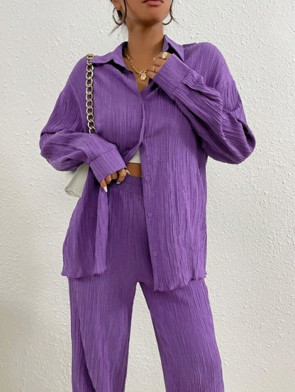 Geplooide Loose Fit 2-delige set