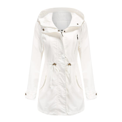 Lichtgewicht trench jacket met capuchon