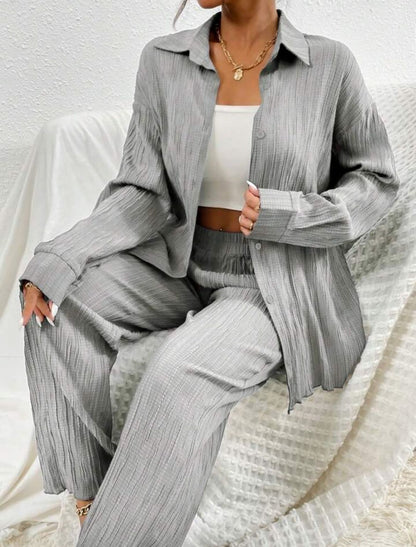 Geplooide Loose Fit 2-delige set