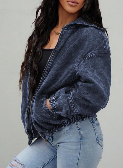 Vintage Washed Denim Look Jacket