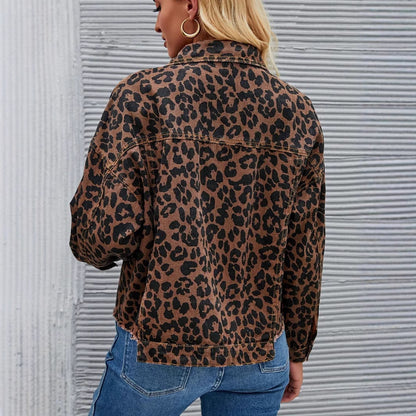 Luipaard Denim Look Jacket