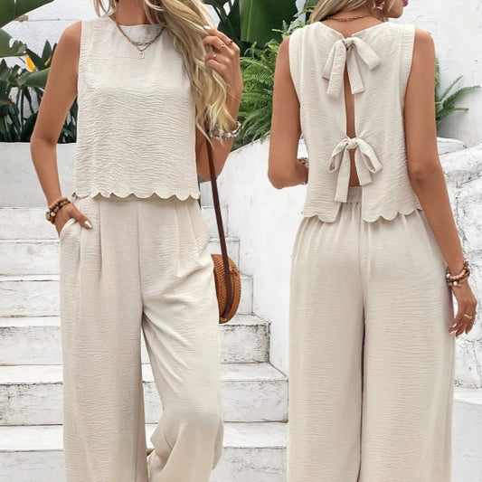 2-Piece Open Back & Tie Detail Set