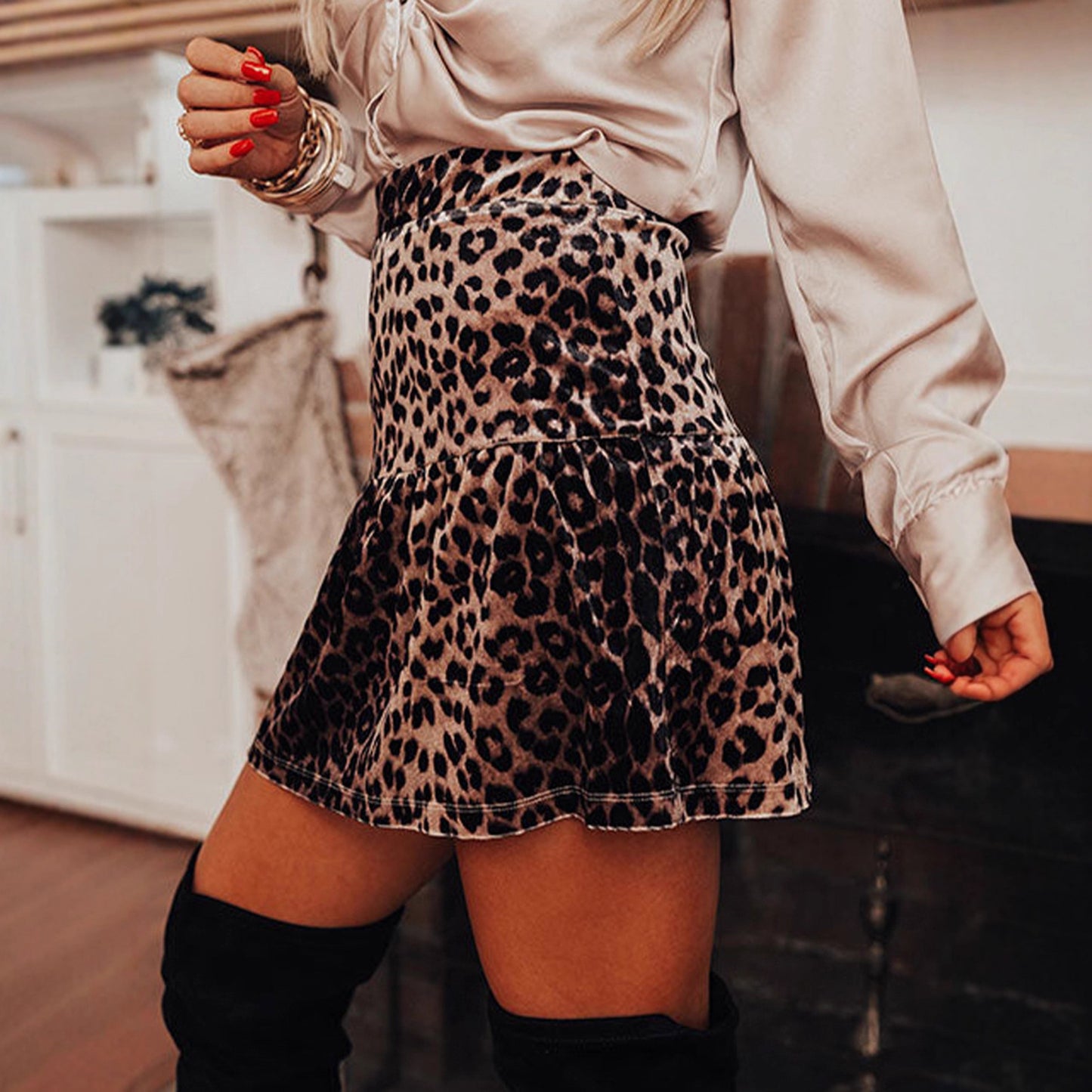 High Waist Leo Skirt