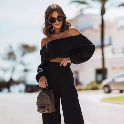 Off-Shoulder Tweedelige Set