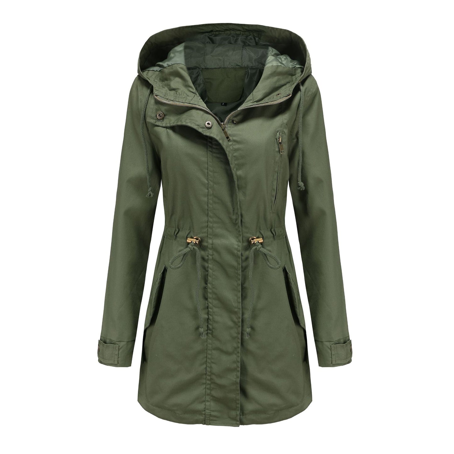 Lichtgewicht trench jacket met capuchon