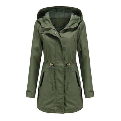 Lichtgewicht trench jacket met capuchon
