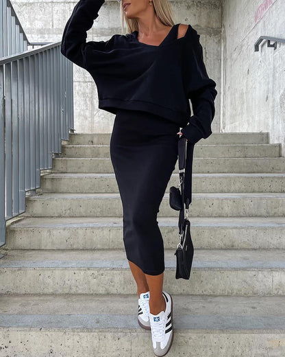 Comfy hoodie en jurk 2-delig