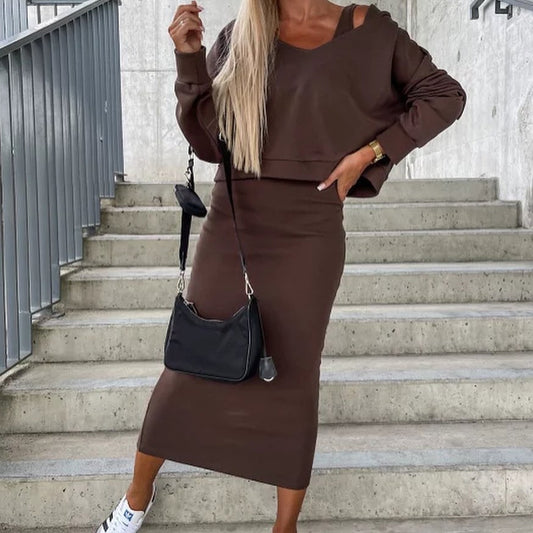 Comfy hoodie and dress 2-piece