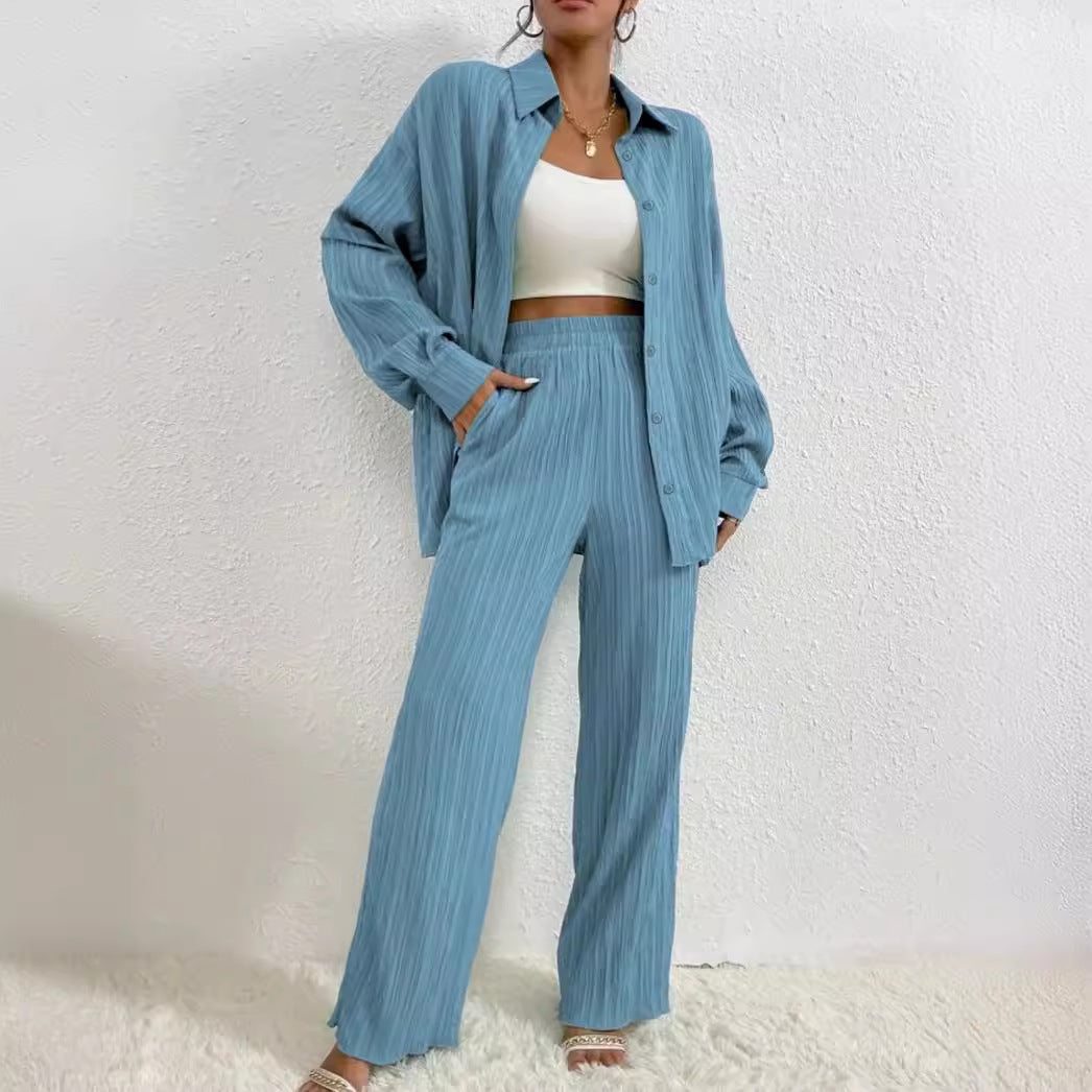 Geplooide Loose Fit 2-delige set