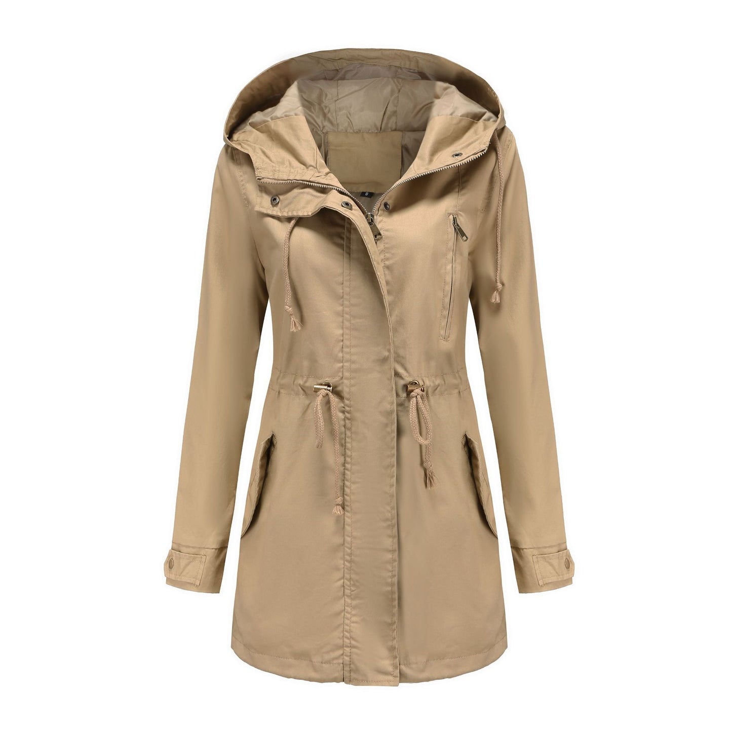 Lichtgewicht trench jacket met capuchon