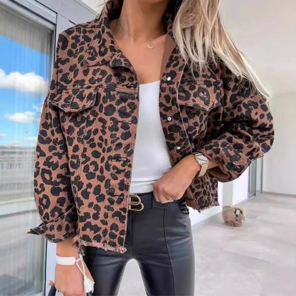 Luipaard Denim Look Jacket
