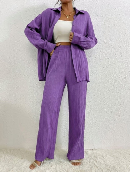 Geplooide Loose Fit 2-delige set