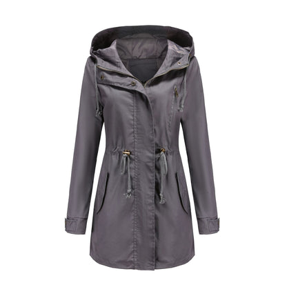Lichtgewicht trench jacket met capuchon