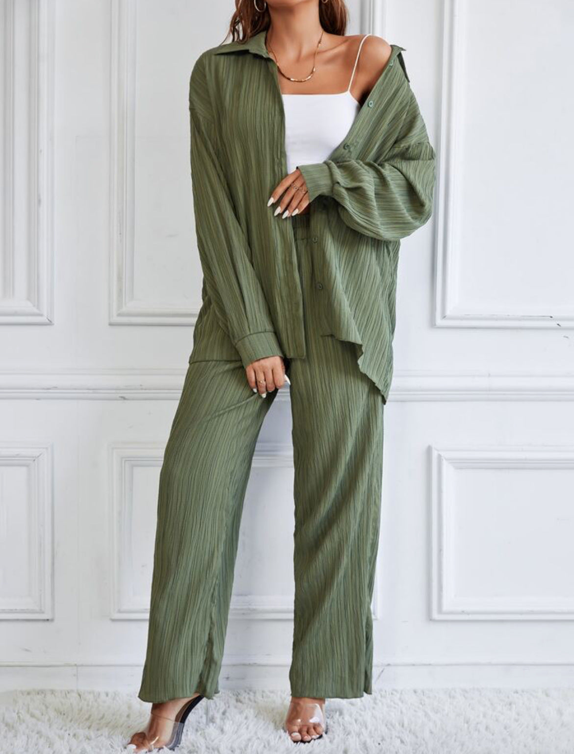 Geplooide Loose Fit 2-delige set