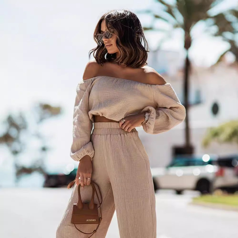 Off-Shoulder Tweedelige Set