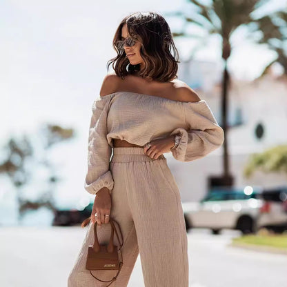 Off-Shoulder Tweedelige Set