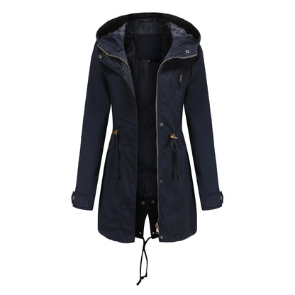 Lichtgewicht trench jacket met capuchon