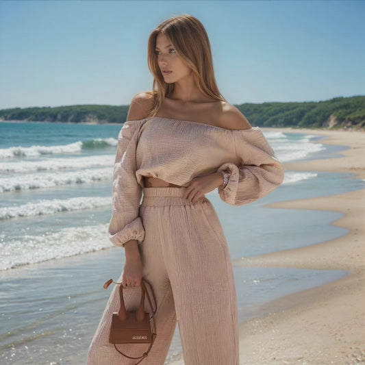 Off-Shoulder Tweedelige Set